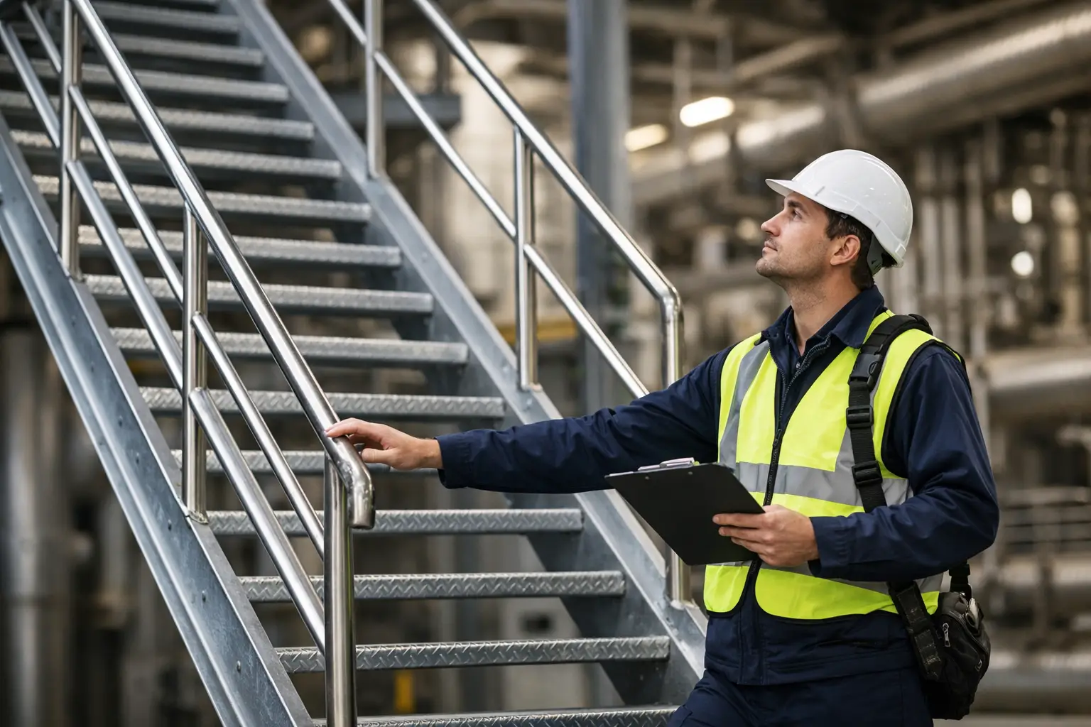 Industriële trap veiligheidsnormen in de praktijk